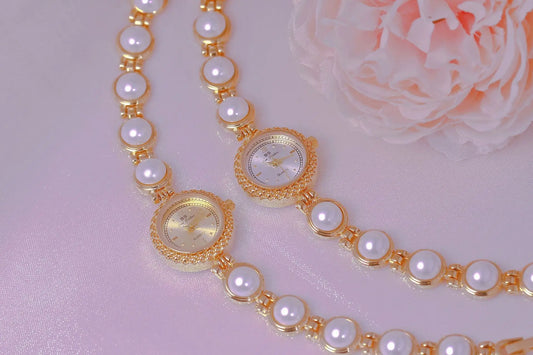 UTHAI Watch For Women Small Fragrance Medieval Luxury Pearl Bracelet Watch Temperament Waterproof Ladies Fashion Quartz Watches