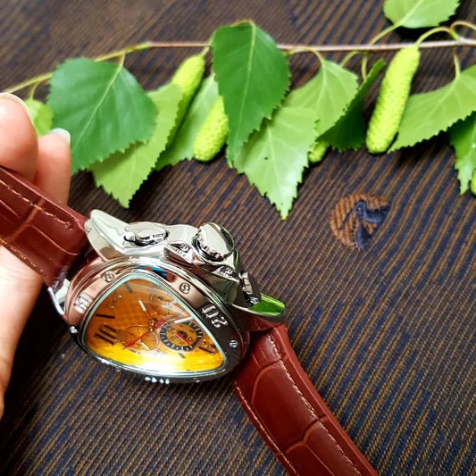 JARAGAR 951 Top Class Men's Mechanical Watches Design Leather Strap Three Needles Automatic Waterproof Mechanical Watch for Men