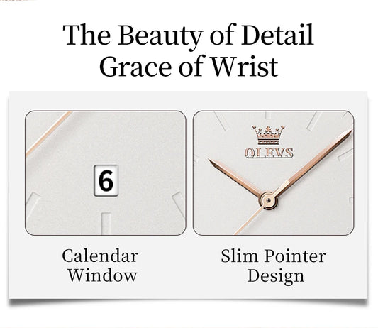 OLEVS Luxury Fashion Watch for Women Rose Gold Waterproof Quartz Ladies Wristwatch Original Simple Women's Watches Montre Femme