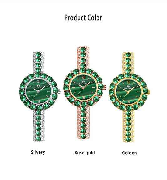UTHAI New Women's Watch Waterproof Temperament Light Luxury Retro Female Malachite Bracelet Ladies Fashion Clock Watches Gift