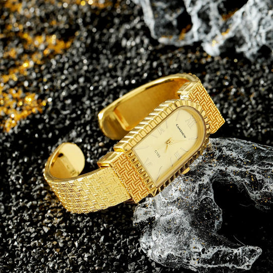 UTHAI W82 Women's Bracelet Watch Fashion Light Luxury Diamonds Small Square Quartz Watches Ladies Metal Wristwatch Jewelry