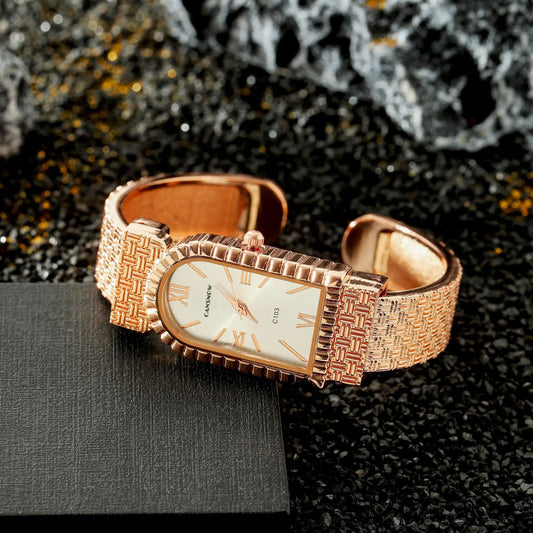 UTHAI W82 Women's Bracelet Watch Fashion Light Luxury Diamonds Small Square Quartz Watches Ladies Metal Wristwatch Jewelry
