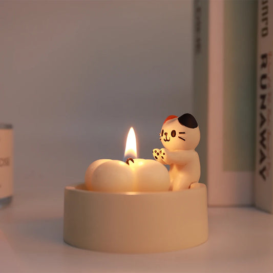 Cartoon Cat Candle Holder Cat Tea Light Candle Holder Cute Grilled Cat Aromatherapy Candle Holder Desktop Decorative Ornaments