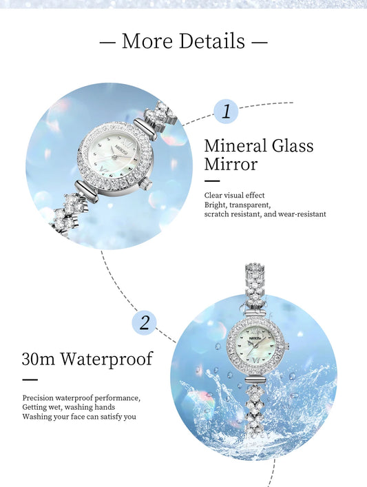 NIBOSI Women Watches Luxury Small Face Elegant Quartz Diamond Watch For Ladies Icy Look Party Jewelry Mini Babe Cute Arm Clock