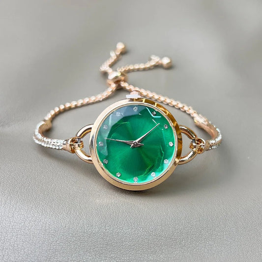 UTHAI V4 New Women's Quartz Watches Water Diamond Female's Wristwatch Small Dial Slim Adjustable Jewelry Girl Watch Bracelet