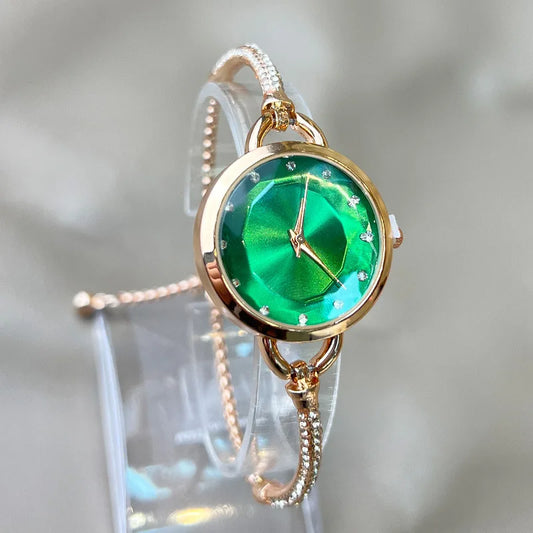 UTHAI V4 New Women's Quartz Watches Water Diamond Female's Wristwatch Small Dial Slim Adjustable Jewelry Girl Watch Bracelet