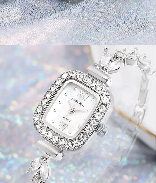 UTHAI L76 Women's Watch Light Luxury Diamond Korean Version Mermaid Bracelet Waterproof Female's Sugar Fashion Quartz Watches