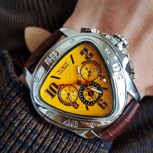 JARAGAR 951 Top Class Men's Mechanical Watches Design Leather Strap Three Needles Automatic Waterproof Mechanical Watch for Men