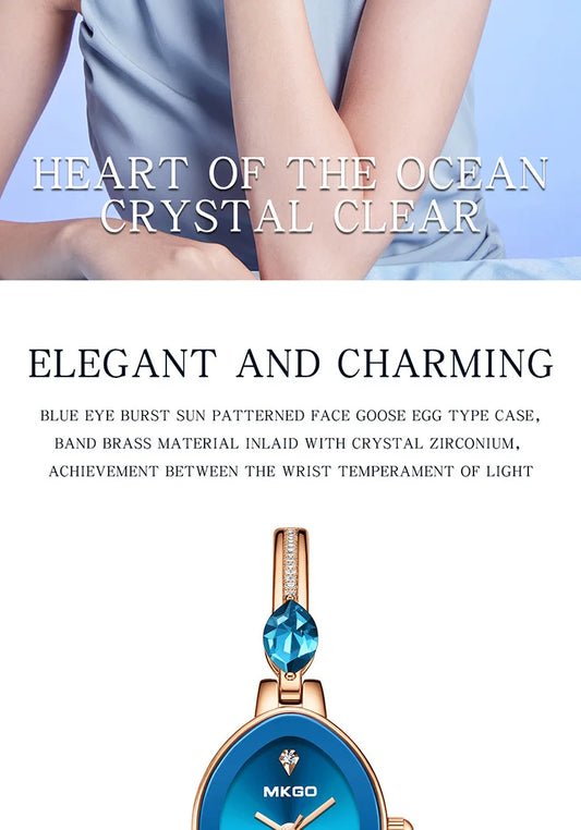 UTHAI L37 Women's Fashion Quartz Watch Brand Light Luxury Jewelry Set with Diamonds Waterproof Slim Bracelet Girl's Clock Gift