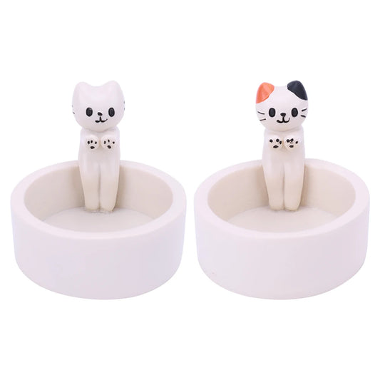 Cartoon Cat Candle Holder Cat Tea Light Candle Holder Cute Grilled Cat Aromatherapy Candle Holder Desktop Decorative Ornaments