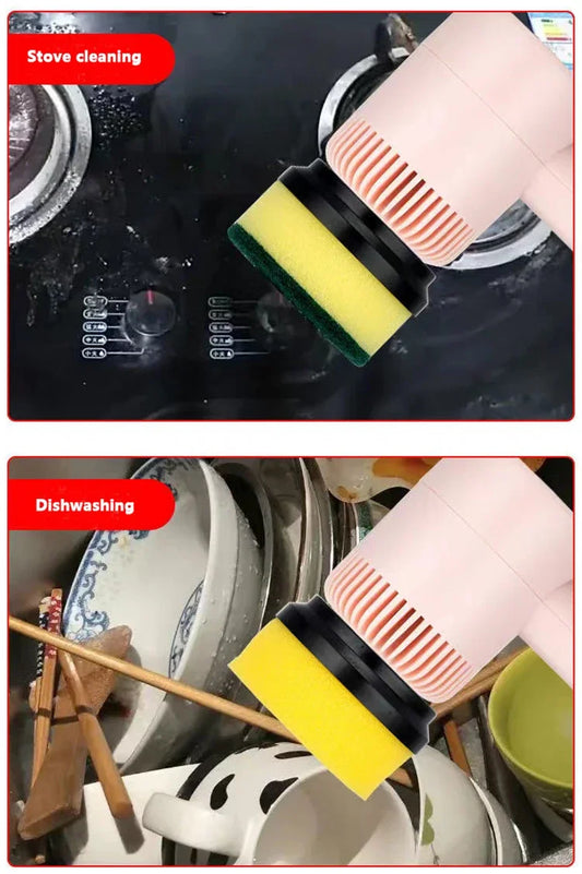 New Electric Cleaning Brush 3 Brush Heads Cleaner Multifunctional Cleaning Pots and Dishes For Kitchen Bathroom Bathtub Glass