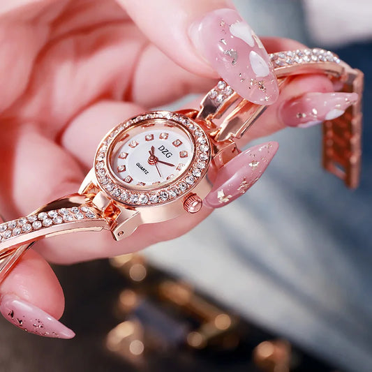 UTHAI W64 Women's Watch with Diamond Small Dial Fashion Quartz Wristwatch Girls' Minimalist Temperament Wrist Female' Watches