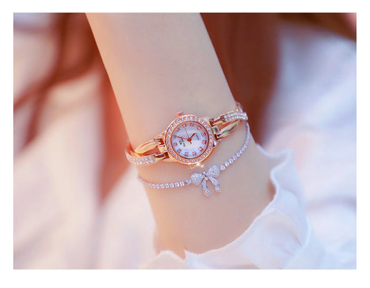 Women Watch Chain Light Luxury brand Butterfly Full Diamond Waterproof Student Female Fashion Quartz Bracelet Wristwatches Gift