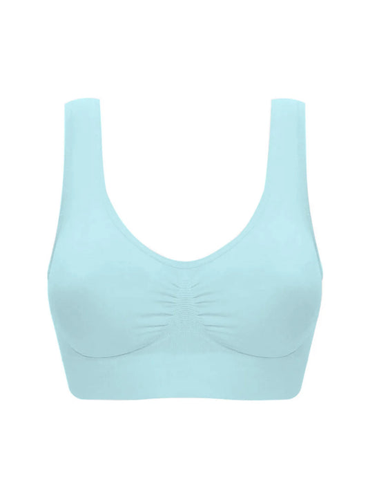 Sexy women push up  BREAST   bra big size backless  bras plus size wireless brassiere breathable seamless bra 1pcs wfws01
