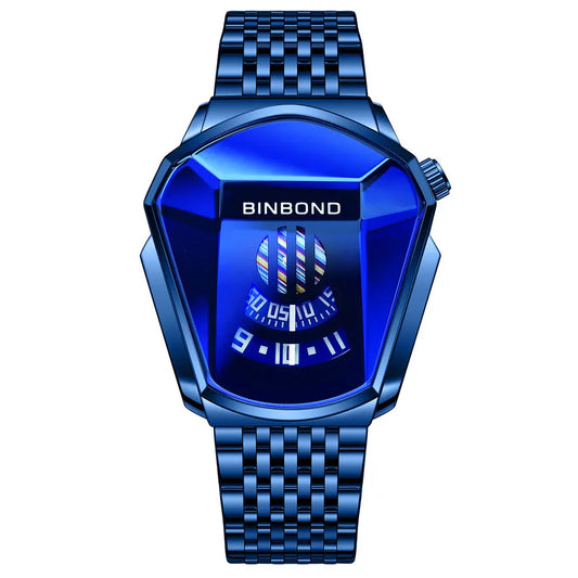 UTHAI Men Watch Trendy Motorcycle Concept Wristwatch Black Technology Watch Steel Waterproof Male Fashion Quartz Watches Has Box