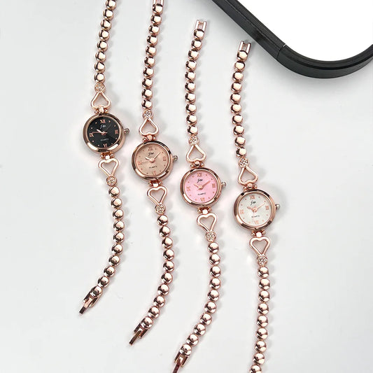 Women's Watch Compact and Exquisite Rose Love Bracelet Watch for Girls and Students Fashion quartz High Beauty Watch
