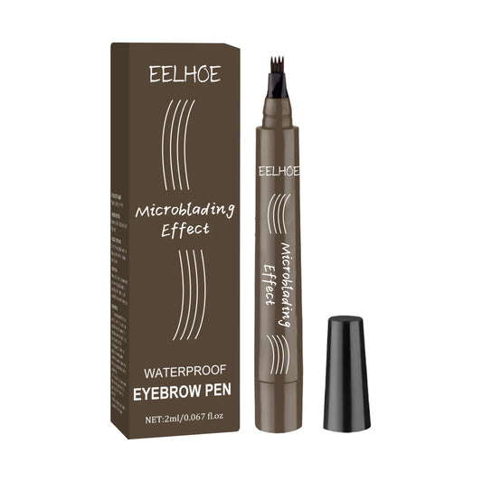 4 Forks Eyebrow Pencil Waterproof Long Lasting Dark Gray/Red Brown NO Smudging Eyes Liquid Eye Brows Pen Female Makeup Products