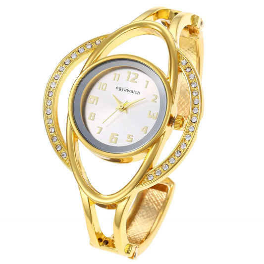 New Women's Watch Light luxury Metal Bracelet Watch Gold Versatile Trendy Female Fashion Quartz Wristwatches