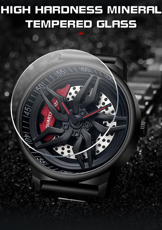 UTHAI L72 Watch For Men Cool Wheel Watch Luxury High Quality Male's Quartz Watches Hollow out 360 ° Rotary Dial Waterproof Clock