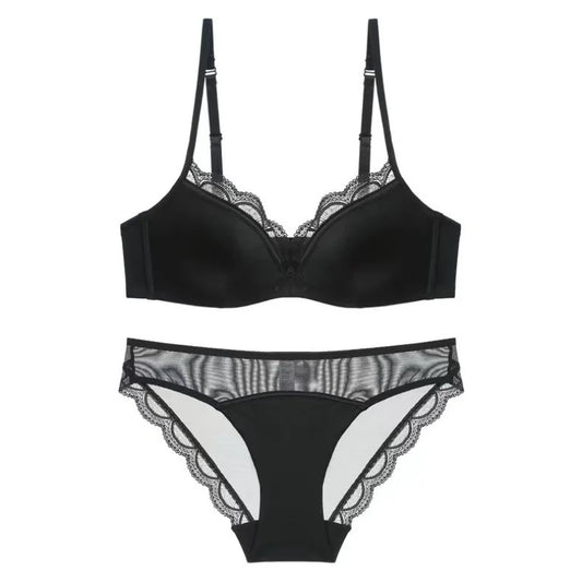 French Lace Underwear Female Breathable Thin Section Adjustable Anti-Sagging Comfortable Sex Lace Small Breasts Gathered Bra