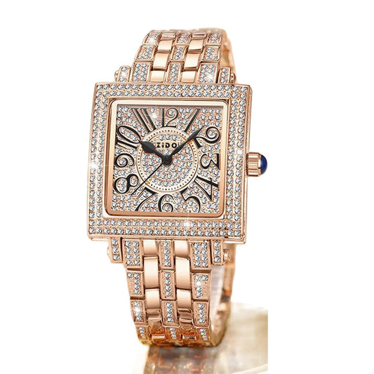 UTHAI Women's Watch Brand Light Luxury Retro Advanced Waterproof Diamond Full Sky Star Square Ladies Fashion Quartz Watches