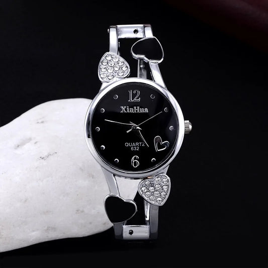 UTHAI Watch For Women Fashion Steel Band Light Luxury Bracelet Korean Version Love Girl Student Quartz Wristwatches Gift