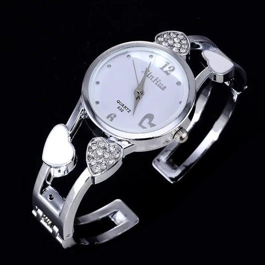 UTHAI Watch For Women Fashion Steel Band Light Luxury Bracelet Korean Version Love Girl Student Quartz Wristwatches Gift