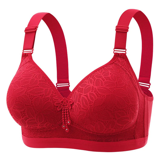 Comfortable Breathable Adjustable Brassiere Thin Section Without Steel Ring Bra Large Breasts Appear Small Side Gathering Bra