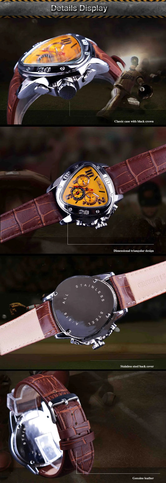 JARAGAR 951 Top Class Men's Mechanical Watches Design Leather Strap Three Needles Automatic Waterproof Mechanical Watch for Men