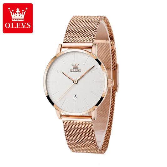 OLEVS Luxury Fashion Watch for Women Rose Gold Waterproof Quartz Ladies Wristwatch Original Simple Women's Watches Montre Femme