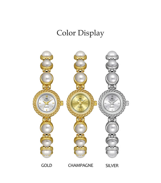 UTHAI Watch For Women Small Fragrance Medieval Luxury Pearl Bracelet Watch Temperament Waterproof Ladies Fashion Quartz Watches