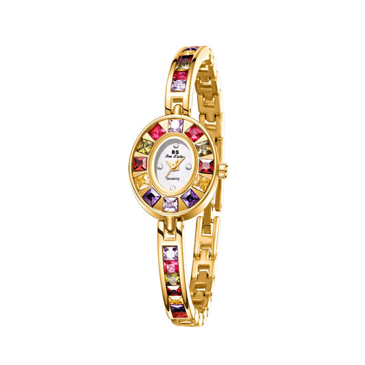 UTHAI Women's Chain Watch Brand Light Luxury Gold Gradient Rainbow Bracelet Waterproof Ladies Fashion Quartz clock Watches Gift