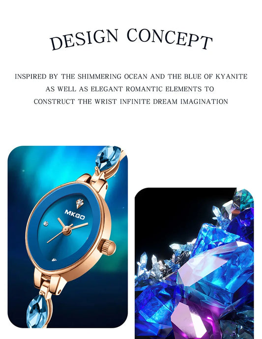 UTHAI L37 Women's Fashion Quartz Watch Brand Light Luxury Jewelry Set with Diamonds Waterproof Slim Bracelet Girl's Clock Gift