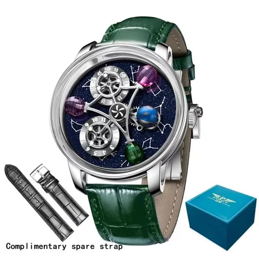 PINDU Design Starry Twelve Constellations Mechanical Watch Sapphire Waterproof Men Mechanical Wristwatches Miyata 8215 Movement