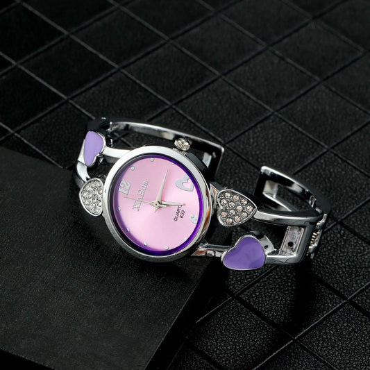 UTHAI Watch For Women Fashion Steel Band Light Luxury Bracelet Korean Version Love Girl Student Quartz Wristwatches Gift