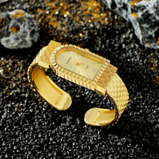 UTHAI W82 Women's Bracelet Watch Fashion Light Luxury Diamonds Small Square Quartz Watches Ladies Metal Wristwatch Jewelry