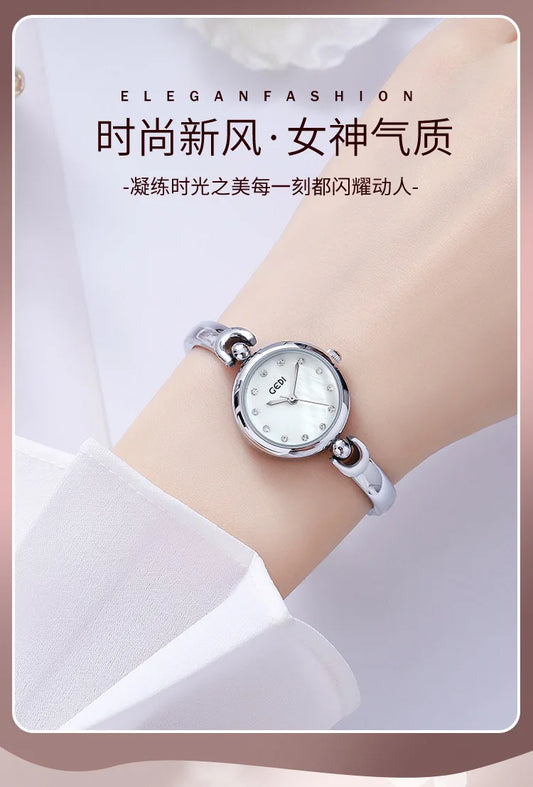 UTHAI W34 Women's Bracelet Watch Light Luxury Simple Exquisite Round Dial Waterproof Clock Lady Fashion Korean Quartz Watches