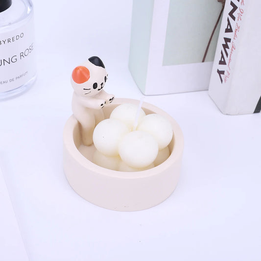 Cartoon Cat Candle Holder Cat Tea Light Candle Holder Cute Grilled Cat Aromatherapy Candle Holder Desktop Decorative Ornaments