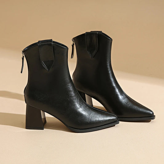 Fashionable and Comfortable New Casual Knight Boots for Women Autumn and Winter Pointed Sexy Elegant High-heeled Short Boots