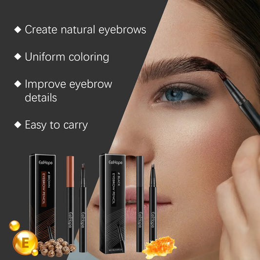 4 Forks Eyebrow Pencil Waterproof Long Lasting Dark Gray/Red Brown NO Smudging Eyes Liquid Eye Brows Pen Female Makeup Products