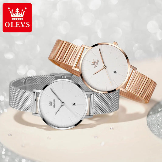 OLEVS Luxury Fashion Watch for Women Rose Gold Waterproof Quartz Ladies Wristwatch Original Simple Women's Watches Montre Femme