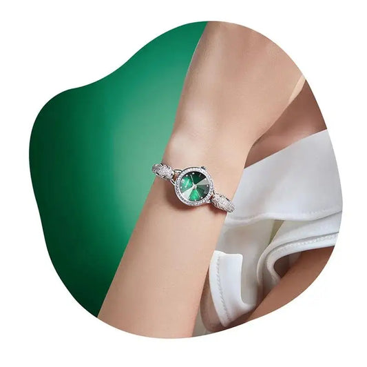 2025 Ladies Fashion Quartz Watch Waterproof Luxury Diamond Inlaid Charming Bracelet Jewelry Full of Sparkling Stones for Women