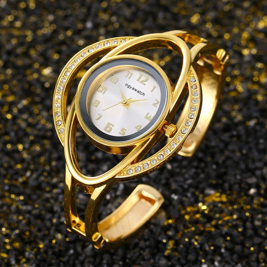 New Women's Watch Light luxury Metal Bracelet Watch Gold Versatile Trendy Female Fashion Quartz Wristwatches
