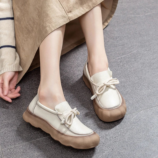 AIYUQI 2025 New Women's Loafers Non-slip slip-on casual shoes Women shoes Large-size flatGenuine Leather female sneakers
