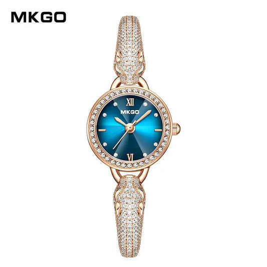 2025 Ladies Fashion Quartz Watch Waterproof Luxury Diamond Inlaid Charming Bracelet Jewelry Full of Sparkling Stones for Women