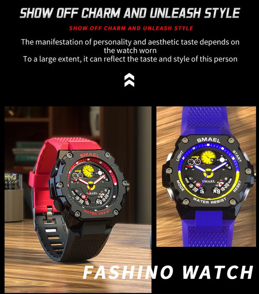 SMAEL Brand Waterproof Dropshipping Watch Alarm Clock 8092 Young Fashion Quartz Sport Wristwatches