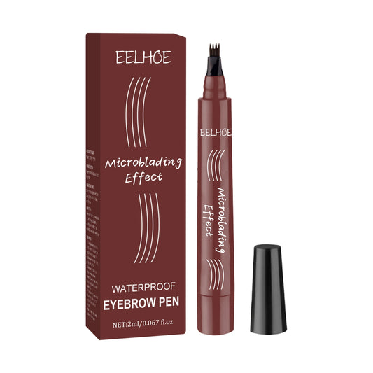 4 Forks Eyebrow Pencil Waterproof Long Lasting Dark Gray/Red Brown NO Smudging Eyes Liquid Eye Brows Pen Female Makeup Products
