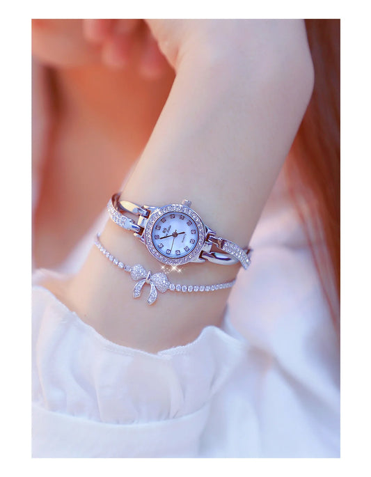 Women Watch Chain Light Luxury brand Butterfly Full Diamond Waterproof Student Female Fashion Quartz Bracelet Wristwatches Gift
