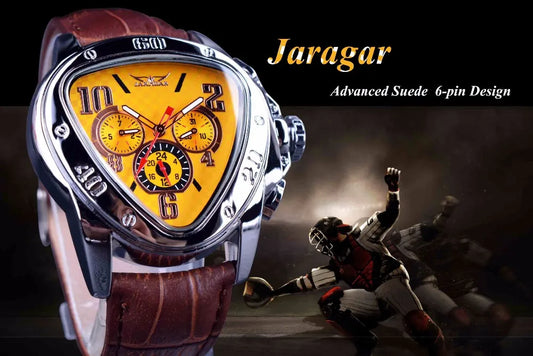 JARAGAR 951 Top Class Men's Mechanical Watches Design Leather Strap Three Needles Automatic Waterproof Mechanical Watch for Men