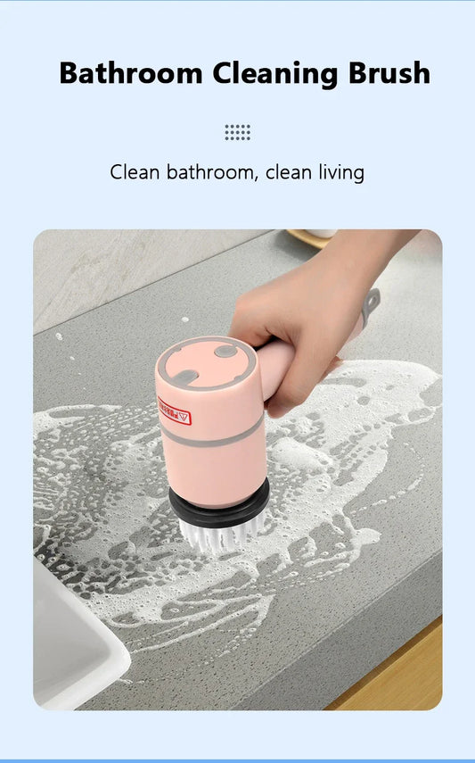 New Electric Cleaning Brush 3 Brush Heads Cleaner Multifunctional Cleaning Pots and Dishes For Kitchen Bathroom Bathtub Glass